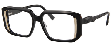 Women Vista Eyeglasses: Karis - Black Gold - SpecSMART Eye Clinic (Diagonal View)